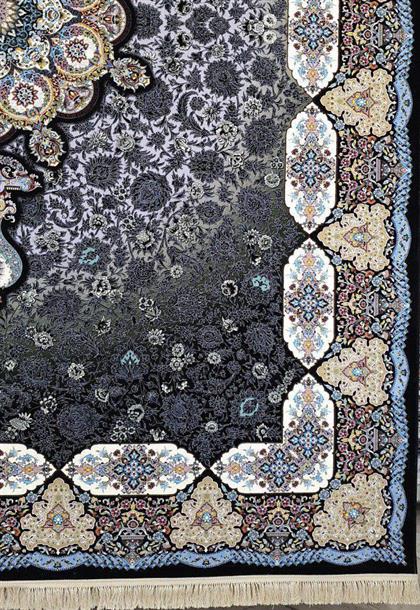 فرش 1200 شانه تراکم 3600 طرح فرنگیس سرمه ای